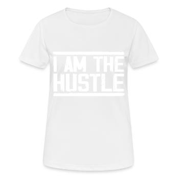 I Am the Hustle Funny Business Owner, CEO - T-shirt respirant Femme - blanc - Devant - AI Model Female 172 dark (172cm)