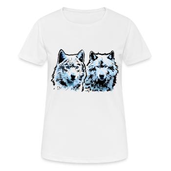 Geri und Freki - Frauen T-Shirt atmungsaktiv - Weiß - Vorne - AI Model Female 172 dark (172cm)