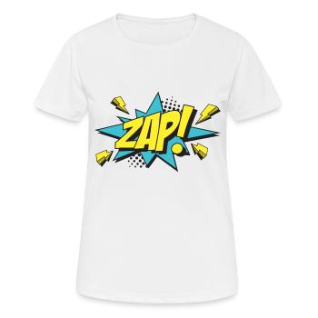 ZAP-Comic-Design - Frauen T-Shirt atmungsaktiv - Weiß - Vorne - AI Model Female 172 dark (172cm)