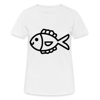 poisson - T-shirt respirant Femme - blanc - Devant - AI Model Female 172 dark (172cm)