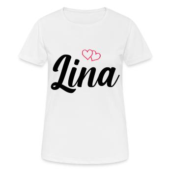 lina name - Frauen T-Shirt atmungsaktiv - Weiß - Vorne - AI Model Female 172 dark (172cm)