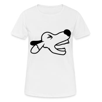 Chien, en colère, mordant, dangereux, aboiement, aboiement, fort, jappement - T-shirt respirant Femme - blanc - Devant - AI Model Female 172 dark (172cm)