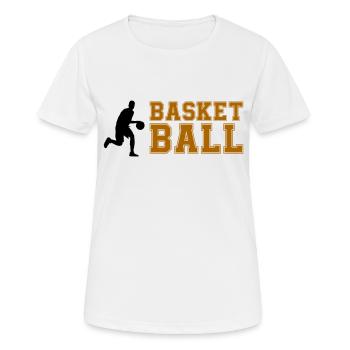 basket-ball - T-shirt respirant Femme - blanc - Devant - AI Model Female 172 dark (172cm)