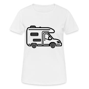 Wohnmobil - Frauen T-Shirt atmungsaktiv - Weiß - Vorne - AI Model Female 172 dark (172cm)