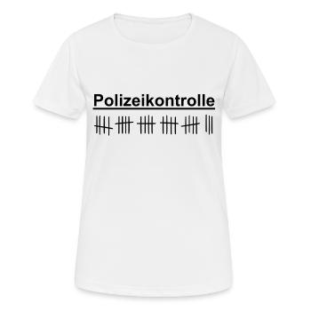 Polizeikontrolle - Kontrolle - Strichliste - Frauen T-Shirt atmungsaktiv - Weiß - Vorne - AI Model Female 172 dark (172cm)