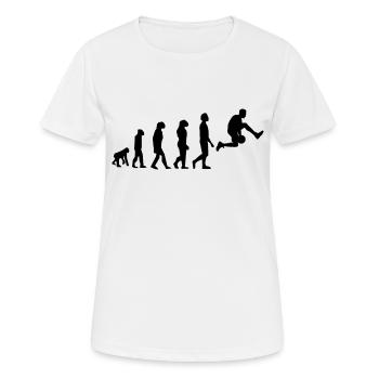 Evolution Basketball / Basketballer - Frauen T-Shirt atmungsaktiv - Weiß - Vorne - AI Model Female 172 dark (172cm)