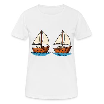 segelboote - Frauen T-Shirt atmungsaktiv - Weiß - Vorne - AI Model Female 172 dark (172cm)