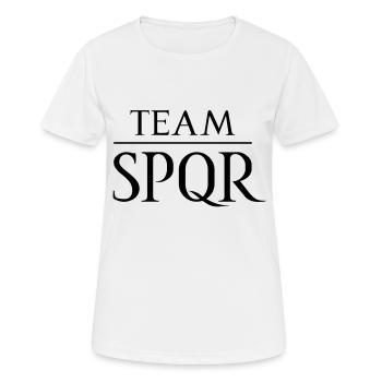 Team SPQR Logo Vektor Dunkel - Frauen T-Shirt atmungsaktiv - Weiß - Vorne - AI Model Female 172 dark (172cm)