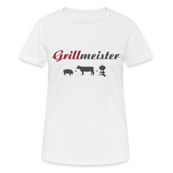 Grillmeister - Frauen T-Shirt atmungsaktiv - Weiß - Vorne - AI Model Female 172 dark (172cm)