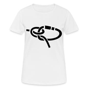 Karabiner - Frauen T-Shirt atmungsaktiv - Weiß - Vorne - AI Model Female 172 dark (172cm)