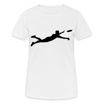 Ultimate Frisbee Player 1c - Frauen T-Shirt atmungsaktiv - Weiß - Vorne - AI Model Female 172 dark (172cm)