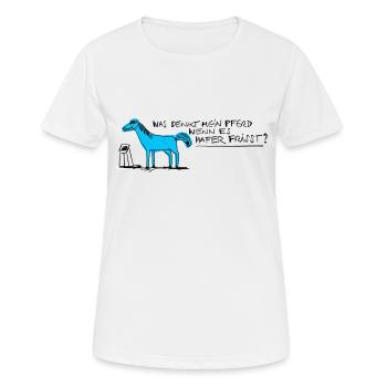 Pferd - Frauen T-Shirt atmungsaktiv - Weiß - Vorne - AI Model Female 172 dark (172cm)