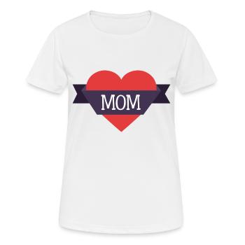 coeur maman - T-shirt respirant Femme - blanc - Devant - AI Model Female 172 dark (172cm)