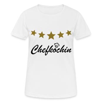 5 Sterne Köchin Koch Kochmütze gesundes kochen - Frauen T-Shirt atmungsaktiv - Weiß - Vorne - AI Model Female 172 dark (172cm)