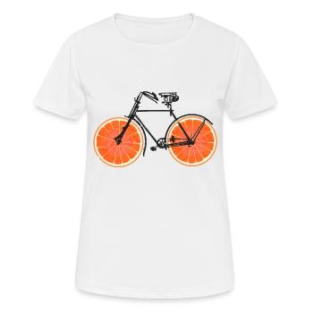 Fahrrad Orangen Früchte Velo Fahrräder Urbanbike - Frauen T-Shirt atmungsaktiv - Weiß - Vorne - AI Model Female 172 dark (172cm)