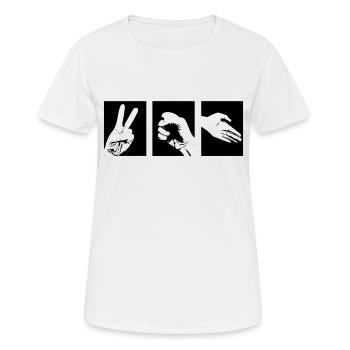 Schere Stein Papier - Frauen T-Shirt atmungsaktiv - Weiß - Vorne - AI Model Female 172 dark (172cm)