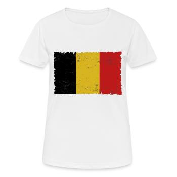 Belgique - T-shirt respirant Femme - blanc - Devant - AI Model Female 172 dark (172cm)