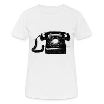 TELEFON - Frauen T-Shirt atmungsaktiv - Weiß - Vorne - AI Model Female 172 dark (172cm)