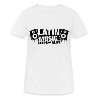 latin__music___f1 - Women's Breathable T-Shirt - white - Front - AI Model Female 172 dark (172cm)