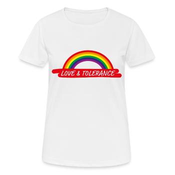 Love & Tolerance tolérance homo cadeau arc-en-ciel - T-shirt respirant Femme - blanc - Devant - AI Model Female 172 dark (172cm)