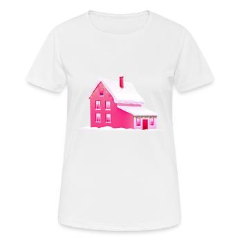 Noël rose Girlie femme fille cadeau - T-shirt respirant Femme - blanc - Devant - AI Model Female 172 dark (172cm)