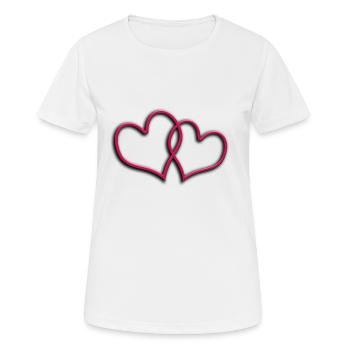Heart Valentine's Day (Heart) - Women's Breathable T-Shirt - white - Front - AI Model Female 172 dark (172cm)