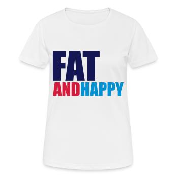 Fat & Happy - Women's Breathable T-Shirt - white - Front - AI Model Female 172 dark (172cm)