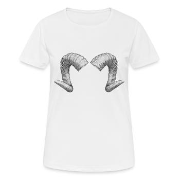 widder horn - T-shirt respirant Femme - blanc - Devant - AI Model Female 172 dark (172cm)