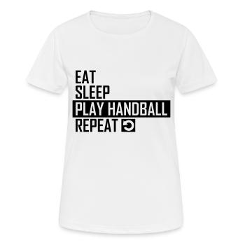 play handball - Frauen T-Shirt atmungsaktiv - Weiß - Vorne - AI Model Female 172 dark (172cm)