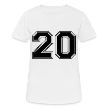 20_number_20_(s31) - Women's Breathable T-Shirt - white - Front - AI Model Female 172 dark (172cm)