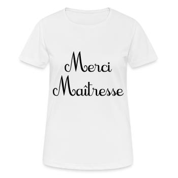 merci maîtresse cadeau de fin d'année école - T-shirt respirant Femme - blanc - Devant - AI Model Female 172 dark (172cm)
