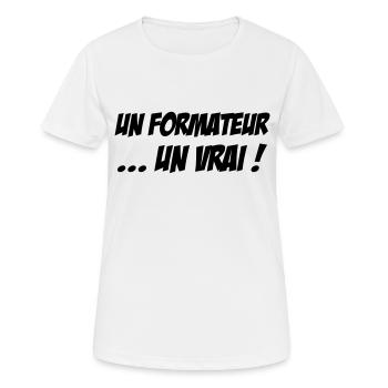Formateur / Formatrice / Formation / Education - T-shirt respirant Femme - blanc - Devant - AI Model Female 172 dark (172cm)