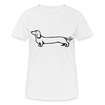 chien teckel - T-shirt respirant Femme - blanc - Devant - AI Model Female 172 dark (172cm)