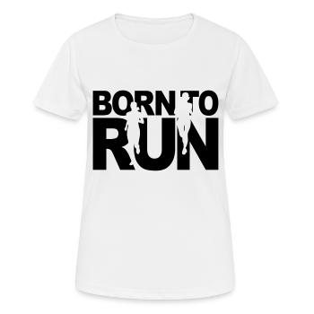 Geboren um zu Laufen, Läuferin - Frauen T-Shirt atmungsaktiv - Weiß - Vorne - AI Model Female 172 dark (172cm)