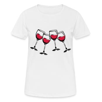 rotwein glaeser - Frauen T-Shirt atmungsaktiv - Weiß - Vorne - AI Model Female 172 dark (172cm)