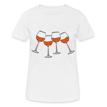rotwein glaeser anstossen - Frauen T-Shirt atmungsaktiv - Weiß - Vorne - AI Model Female 172 dark (172cm)