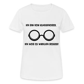 klugscheisser - Frauen T-Shirt atmungsaktiv - Weiß - Vorne - AI Model Female 172 dark (172cm)