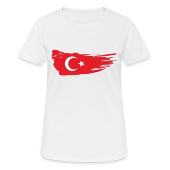 Drapeau turc - T-shirt respirant Femme - blanc - Devant - AI Model Female 172 dark (172cm)