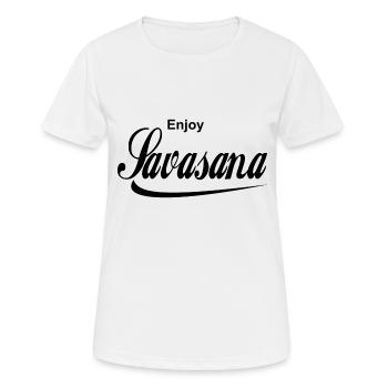 enjoy Savasana Yoga - T-shirt respirant Femme - blanc - Devant - AI Model Female 172 dark (172cm)