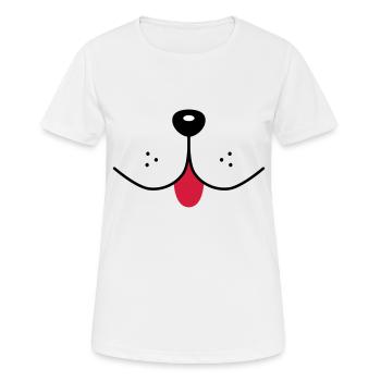 Chien visage drôle chien museau chiens nez bouche - T-shirt respirant Femme - blanc - Devant - AI Model Female 172 dark (172cm)