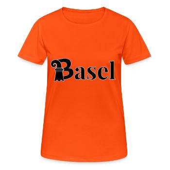 Bâle - T-shirt respirant Femme - orange néon - Devant - AI Model Female 172 dark (172cm)