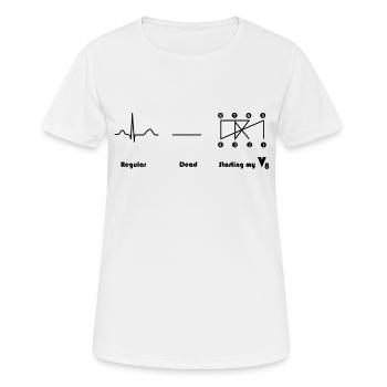 Moteur V8 Design Crossplain Heartbeat - T-shirt respirant Femme - blanc - Devant - AI Model Female 172 dark (172cm)