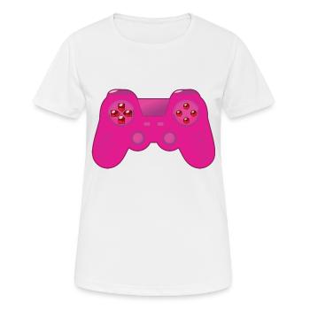 Controller - Frauen T-Shirt atmungsaktiv - Weiß - Vorne - AI Model Female 172 dark (172cm)