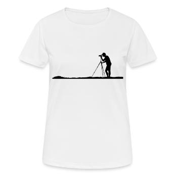 Fotograf - Frauen T-Shirt atmungsaktiv - Weiß - Vorne - AI Model Female 172 dark (172cm)