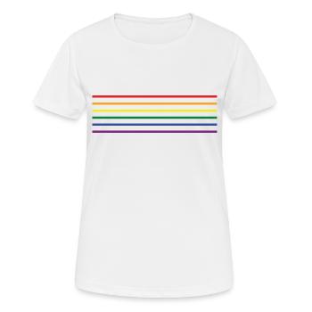 LGBT-Flagge - Frauen T-Shirt atmungsaktiv - Weiß - Vorne - AI Model Female 172 dark (172cm)