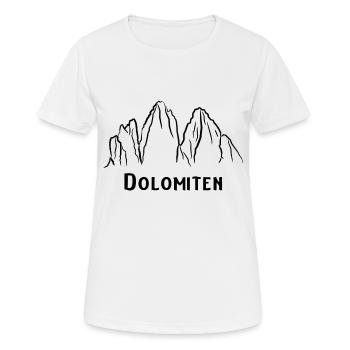 Dolomiten - Frauen T-Shirt atmungsaktiv - Weiß - Vorne - AI Model Female 172 dark (172cm)