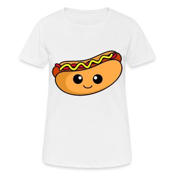 Hotdog Comic - Frauen T-Shirt atmungsaktiv - Weiß - Vorne - AI Model Female 172 dark (172cm)