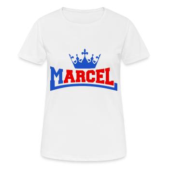 Mein name ist Marcel - Frauen T-Shirt atmungsaktiv - Weiß - Vorne - AI Model Female 172 dark (172cm)