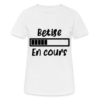 Bêtise en cours - T-shirt respirant Femme - blanc - Devant - AI Model Female 172 dark (172cm)