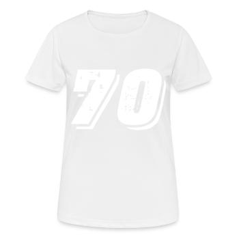70 number symbol - Women's Breathable T-Shirt - white - Front - AI Model Female 172 dark (172cm)
